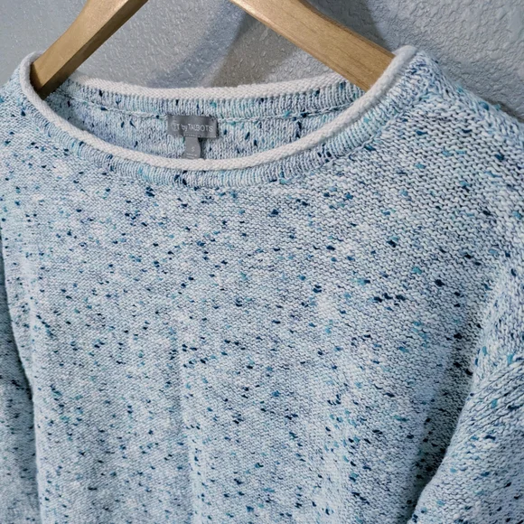 Talbots Sky Blue Speckled Crewneck Sweater - Picture 2 of 3
